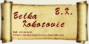 Belka Kokotović vizit kartica